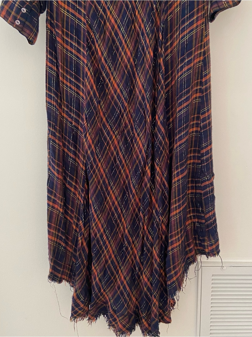 Natural Life Hailee Plaid Maxi Shirt Dress Large Country Boho Western Rustic - Picture 10 of 14